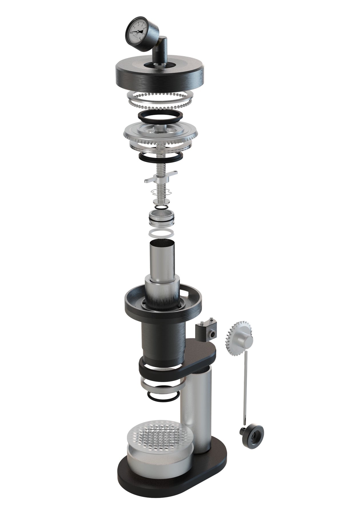 Close-up of the pressure gauge, 0 to 12 bar